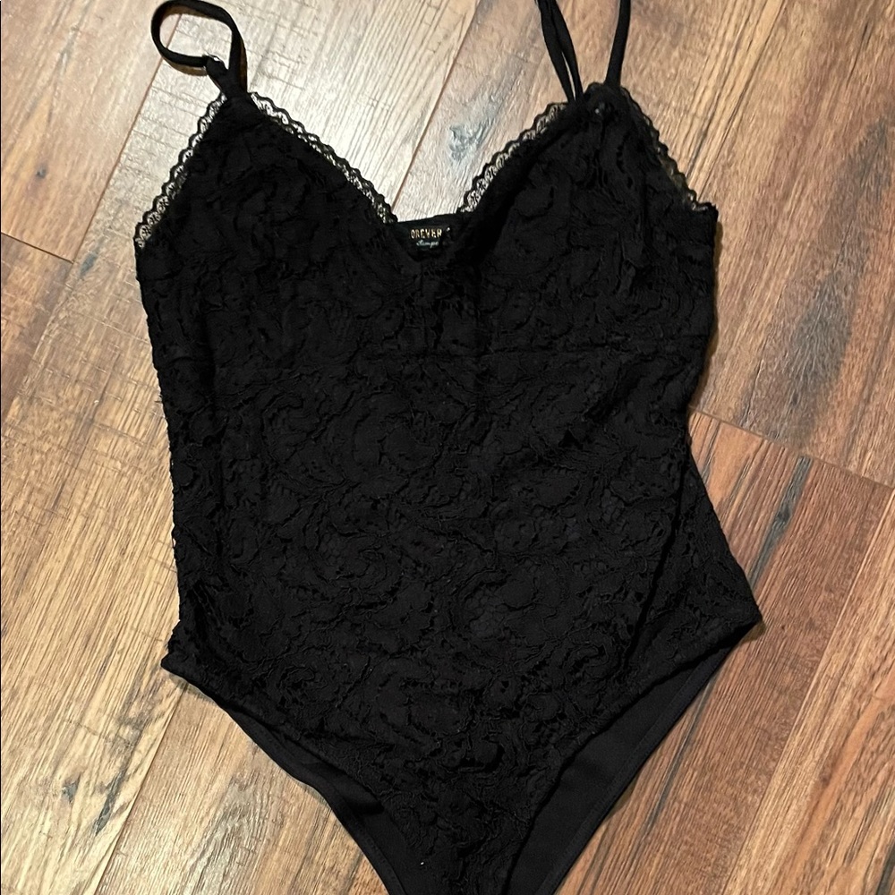 BLACK LACE STRAP ONE PIECE